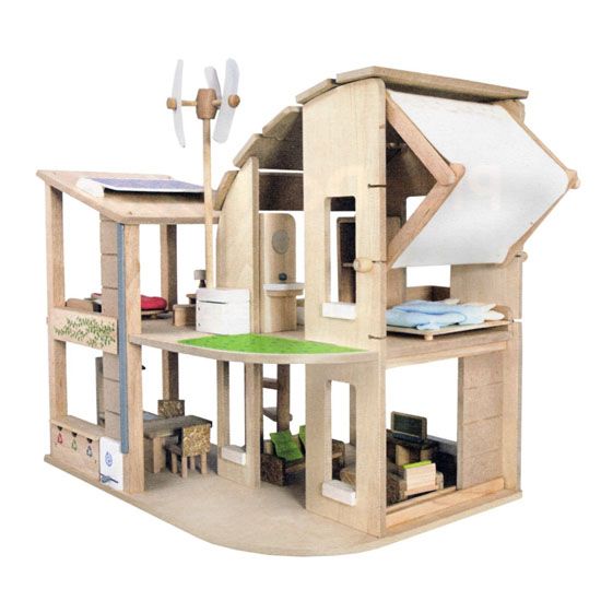 The Green Dollhouse with Furniture