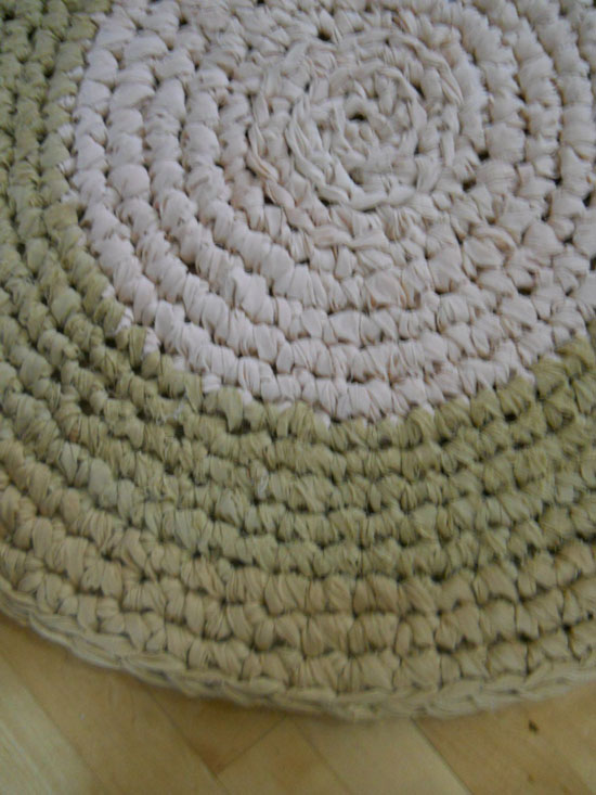 Upcycled Shabby Chic Handmade Rag Rug