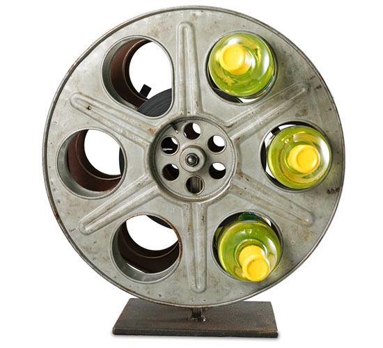 Vintage Film Reel Wine Rack