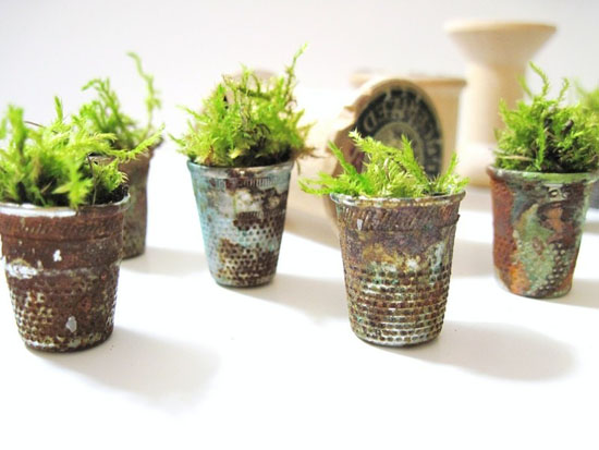 Vintage Thimble Planters