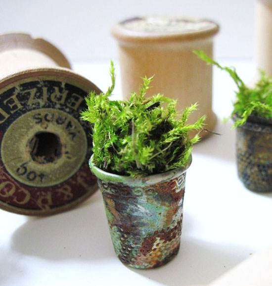 Vintage Thimble Planters