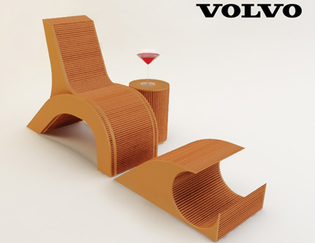 Cardboard Chair Inspired by Volvo C30