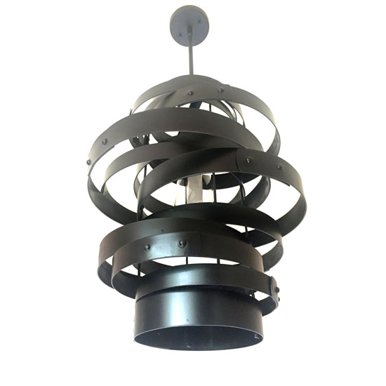 Vortex - Recycled Wine Barrel Metal Bands Pendant Light by Stil Novo Design