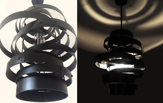 Vortex - Recycled Wine Barrel Metal Bands Pendant Light by Stil Novo Design