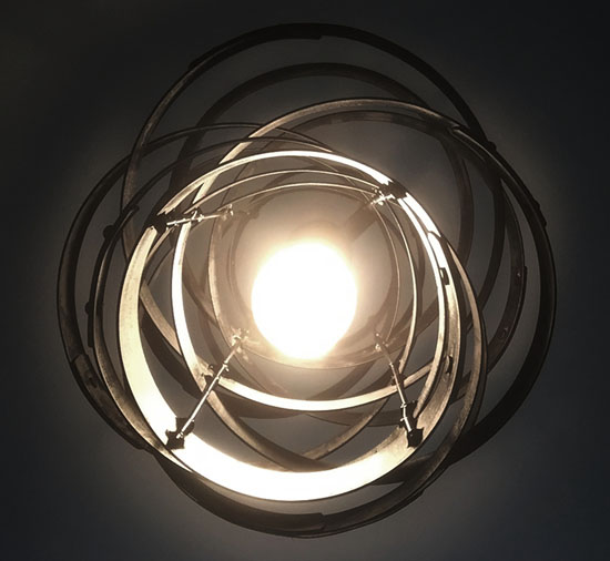 Vortex - Recycled Wine Barrel Metal Bands Pendant Light by Stil Novo Design